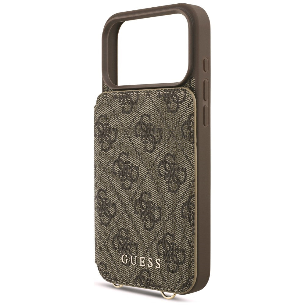 Custodia per Apple iPhone 18 Pro Max / 17 Pro Max, Guess, 4G Crossbody Cardslot, Marrone