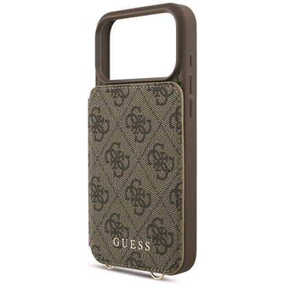 Custodia per Apple iPhone 18 Pro Max / 17 Pro Max, Guess, 4G Crossbody Cardslot, Marrone