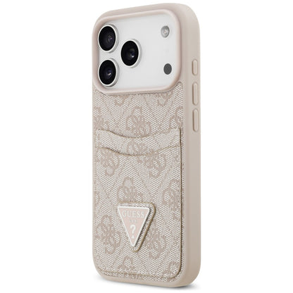 Custodia per Apple iPhone 18 Pro Max / 17 Pro Max, Guess, 4G Double Card Triangle, rosa