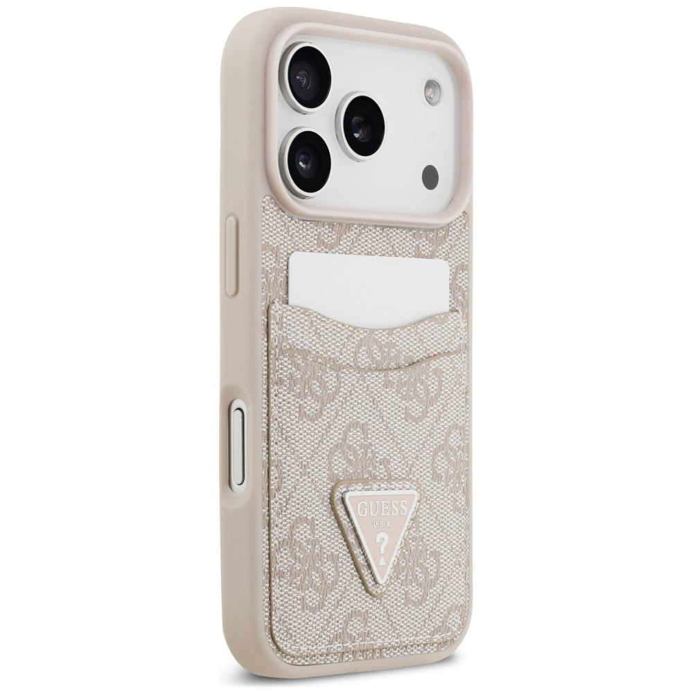Custodia per Apple iPhone 18 Pro Max / 17 Pro Max, Guess, 4G Double Card Triangle, rosa