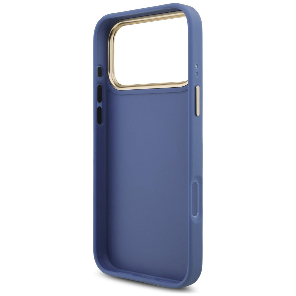 Custodia per Apple iPhone 18 Pro Max / 17 Pro Max, Guess, Big 4G Classic Logo & Big Strap Metal Buttons, Blu