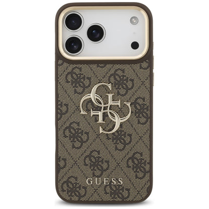 Custodia per Apple iPhone 18 Pro Max / 17 Pro Max, Guess, Big 4G Classic Logo & Big Strap Metal Buttons, Marrone