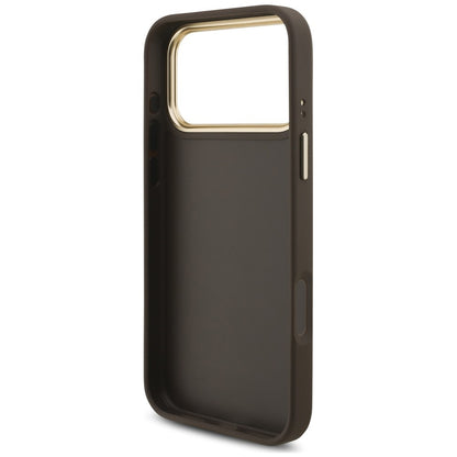 Custodia per Apple iPhone 18 Pro Max / 17 Pro Max, Guess, Big 4G Classic Logo & Big Strap Metal Buttons, Marrone