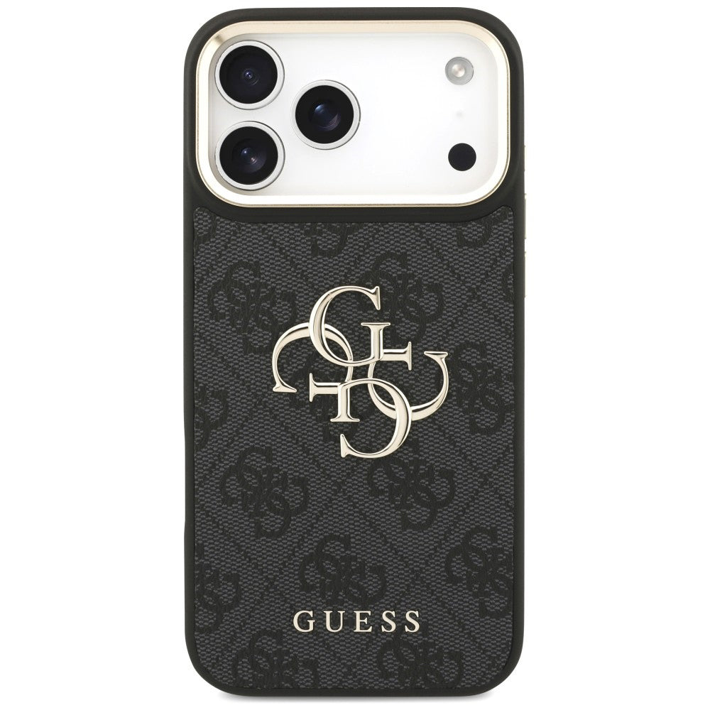 Case for Apple iPhone 18 Pro Max / 17 Pro Max, Guess, Big 4G Classic Logo & Big Strap Metal Buttons, Black