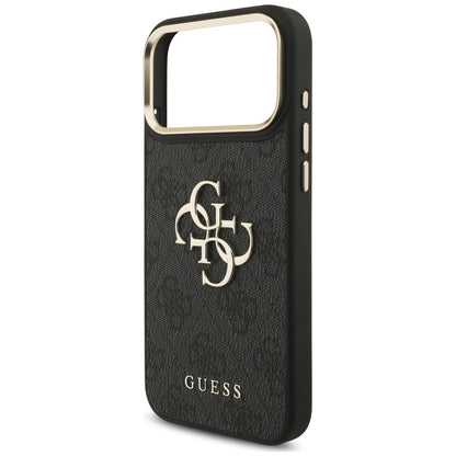 Case for Apple iPhone 18 Pro Max / 17 Pro Max, Guess, Big 4G Classic Logo & Big Strap Metal Buttons, Black