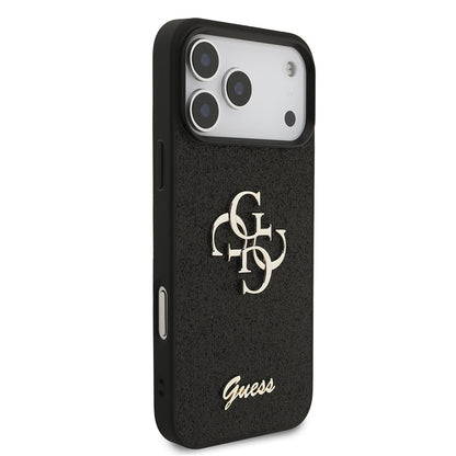 Custodia per Apple iPhone 18 Pro Max / 17 Pro Max, Guess, Fixed Glitter Big 4G, Nera