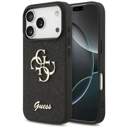 Custodia per Apple iPhone 18 Pro Max / 17 Pro Max, Guess, Fixed Glitter Big 4G, Nera