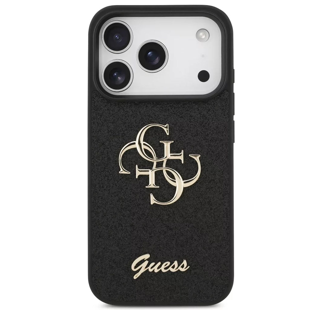 Custodia per Apple iPhone 18 Pro Max / 17 Pro Max, Guess, Fixed Glitter Big 4G, Nera