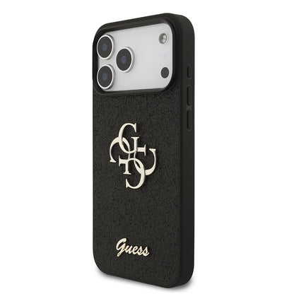 Custodia per Apple iPhone 18 Pro Max / 17 Pro Max, Guess, Fixed Glitter Big 4G, Nera