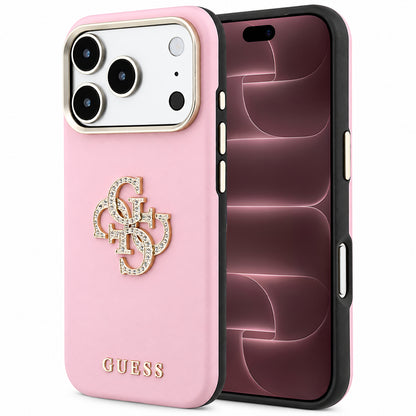 Custodia per Apple iPhone 18 Pro Max / 17 Pro Max, Guess, Smooth Big Strass Logo, rosa