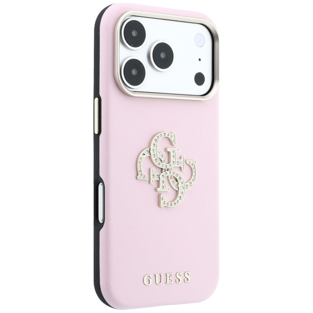 Custodia per Apple iPhone 18 Pro Max / 17 Pro Max, Guess, Smooth Big Strass Logo, rosa