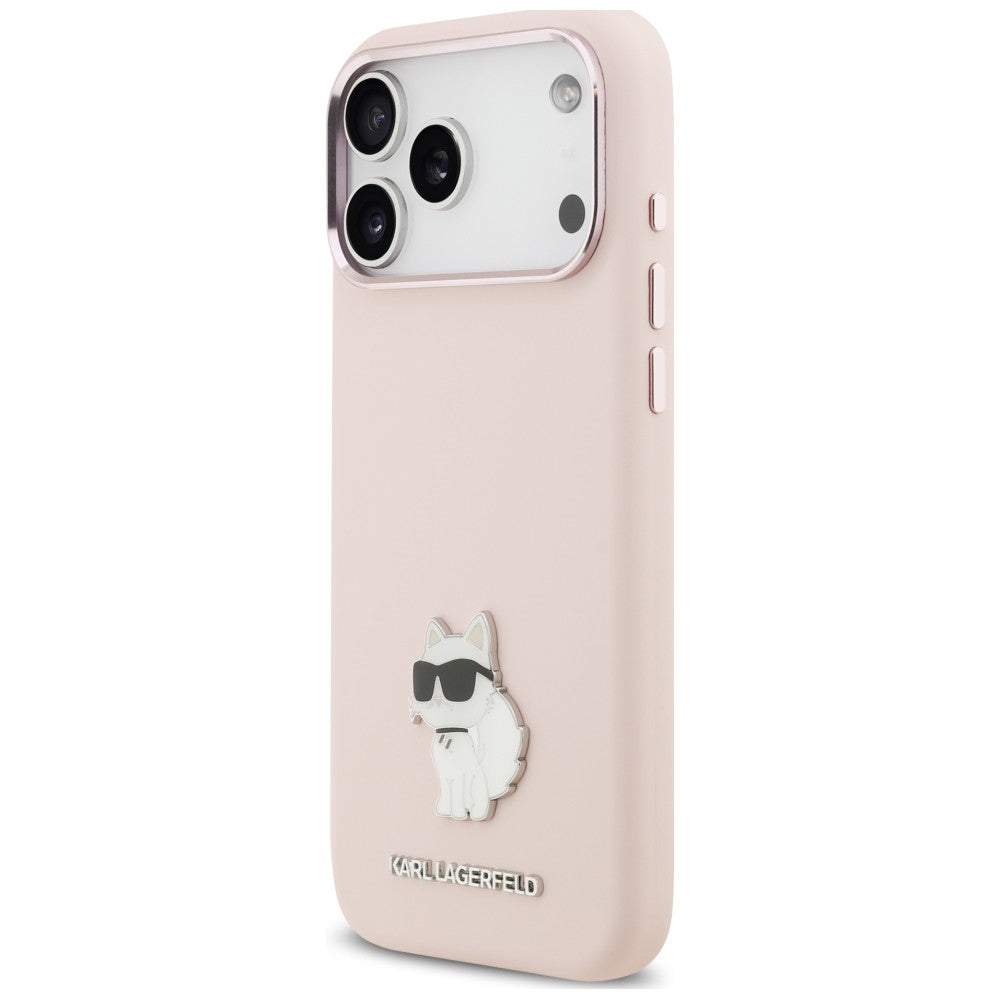 Case for Apple iPhone 18 Pro Max / 17 Pro Max, Karl Lagerfeld, Choupette Metal Pin, Pink