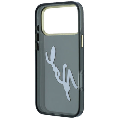 Custodia per Apple iPhone 18 Pro Max / 17 Pro Max, Karl Lagerfeld, IML Big Signature Resina Logo Cornice Metallica, Nera