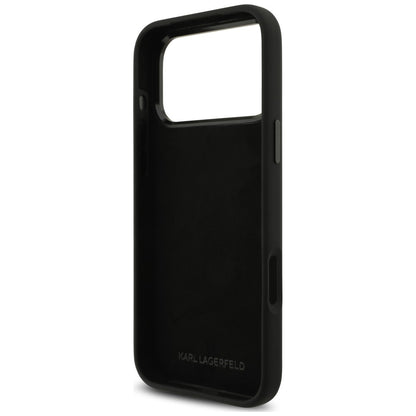 Case for Apple iPhone 18 Pro Max / 17 Pro Max, Karl Lagerfeld, Karl & Choupette Metal Pin, Black
