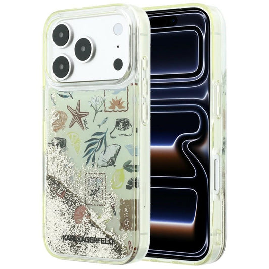 Custodia per Apple iPhone 18 Pro Max / 17 Pro Max, Karl Lagerfeld, Liquid Glitter Beach and Sand, Beige