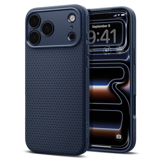 Custodia per Apple iPhone 18 Pro Max / 17 Pro Max, Spigen, Liquid Air, Blu Navy ACS12112