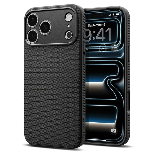 Custodia per Apple iPhone 18 Pro Max / 17 Pro Max, Spigen, Liquid Air, Nero Opaco ACS12111