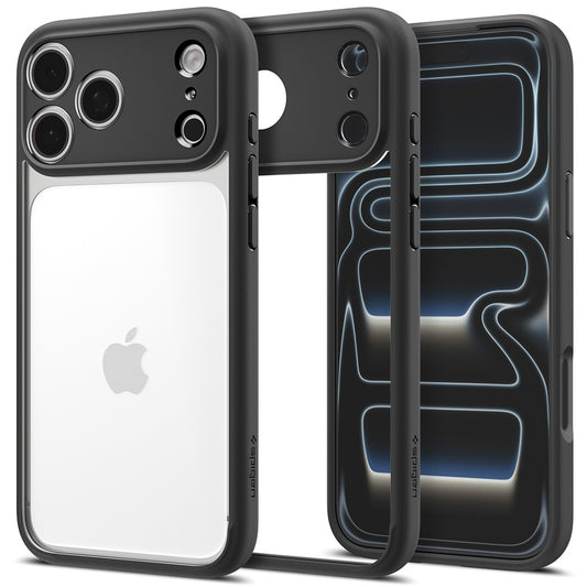 Custodia per Apple iPhone 18 Pro Max / 17 Pro Max, Spigen, Ultra Hybrid, Nero Opaco ACS12117
