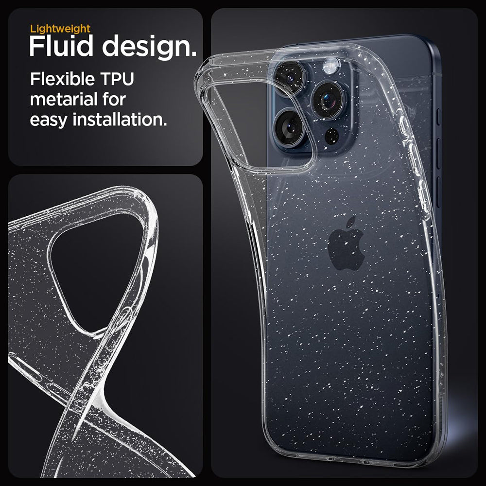 Custodia per Apple iPhone 18 Pro Max / 17 Pro Max, Techsuit, SparkleSkin, Trasparente
