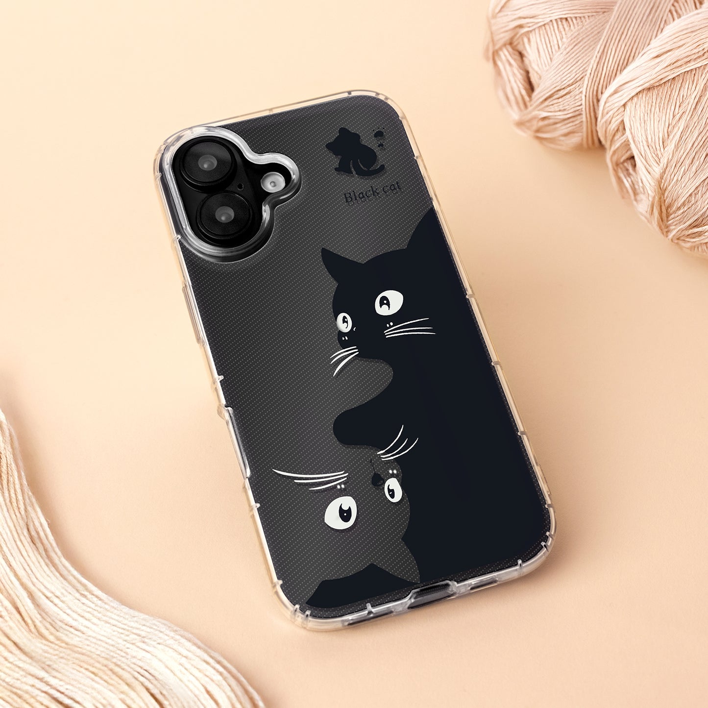 Custodia per Apple iPhone 17 Pro Max, OEM, Ultra Trendy Cat, Nera