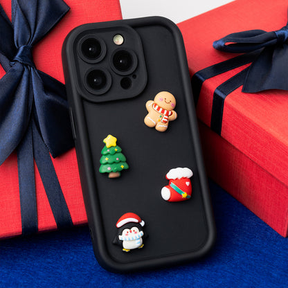 Custodia per Apple iPhone 15 Pro, OEM, Ultra Trendy 3D Christmas, Nera
