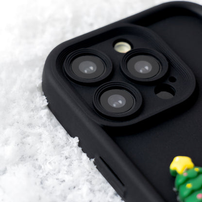 Custodia per Apple iPhone 15 Pro, OEM, Ultra Trendy 3D Christmas, Nera