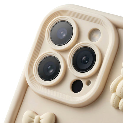 Custodia per Apple iPhone 17 Pro, OEM, Ultra Trendy 3D Bear, Beige