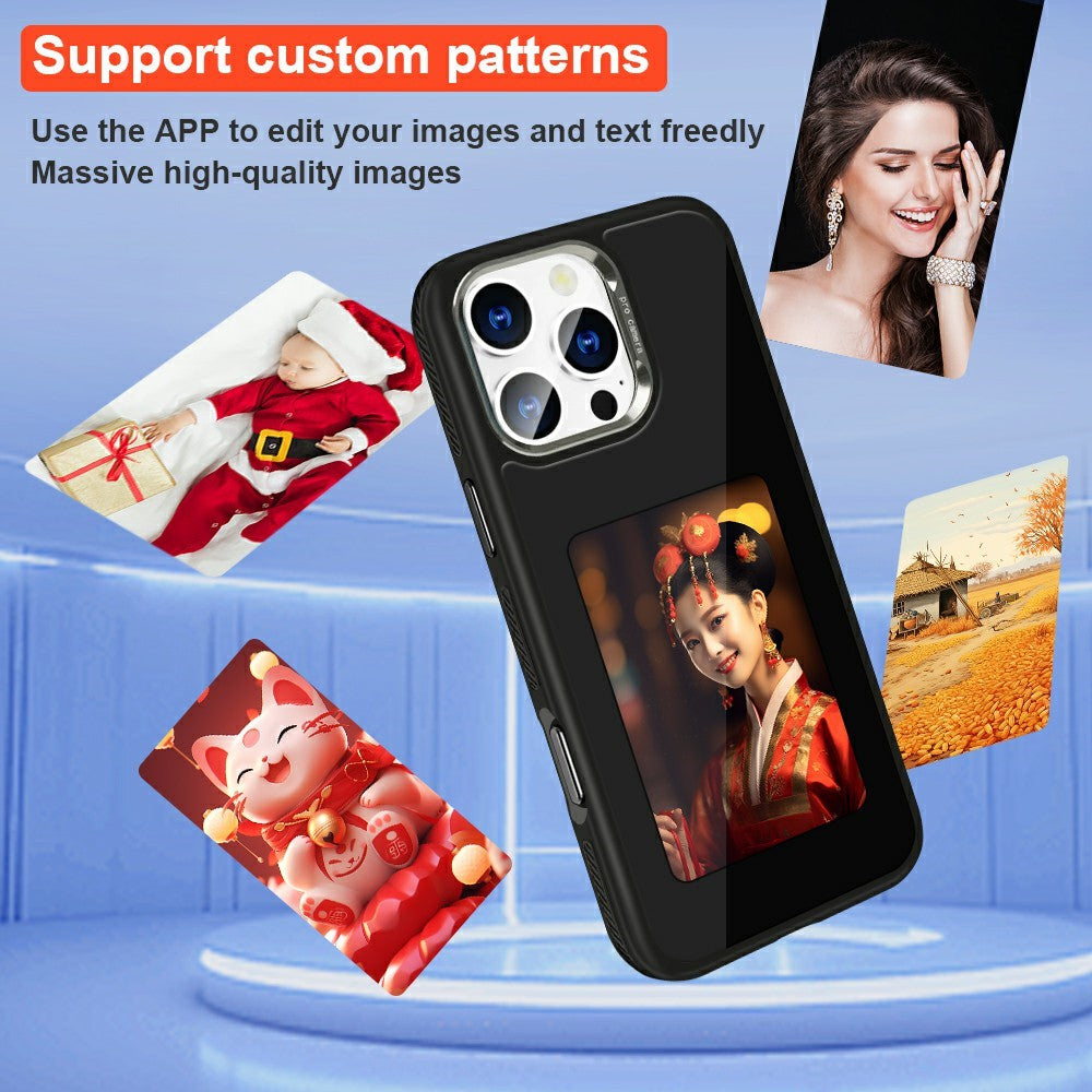 Case for Apple iPhone 15 Pro Max, OEM, Customized E-Ink Display (4inch), Black