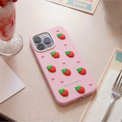 Case for Apple iPhone 15 Pro / 14 Pro, OEM, Strawberry, Pink