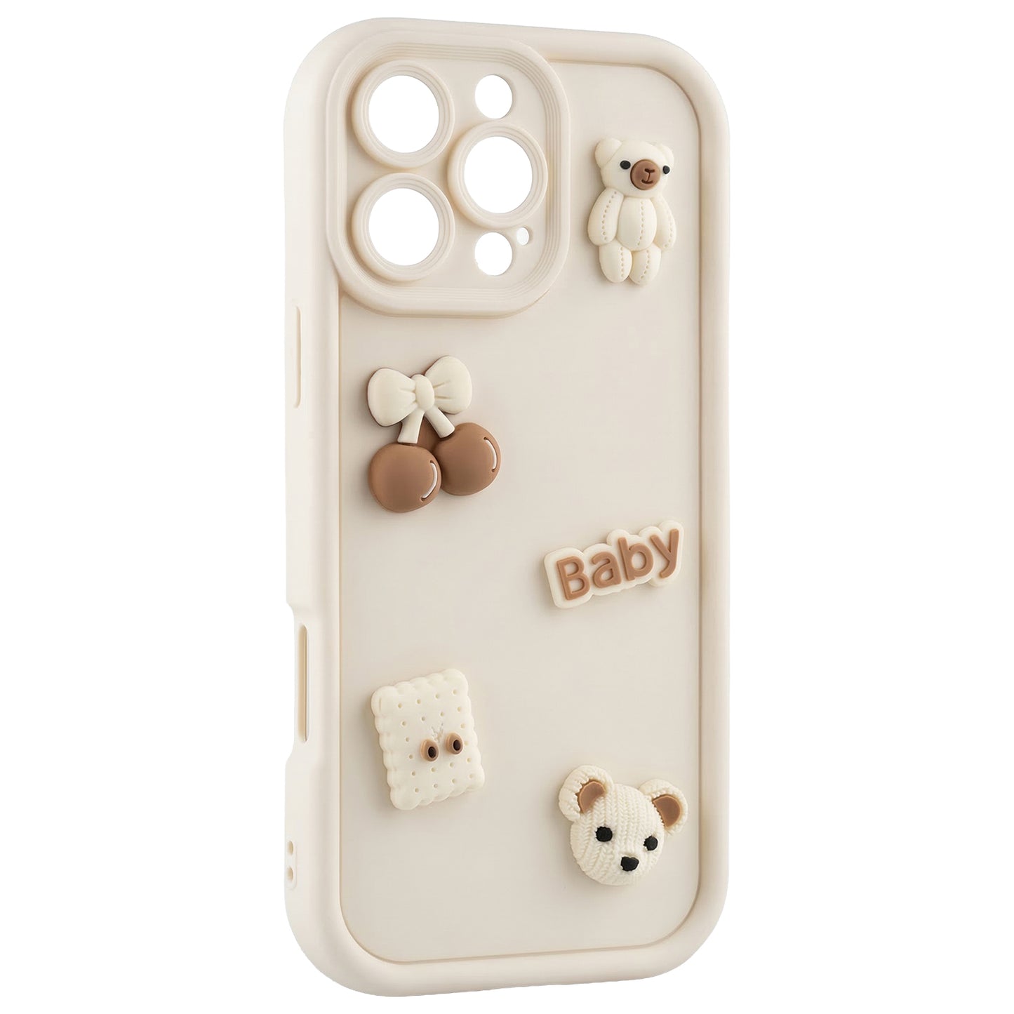 Case for Apple iPhone 15, OEM, Ultra Trendy 3D Bear, Beige