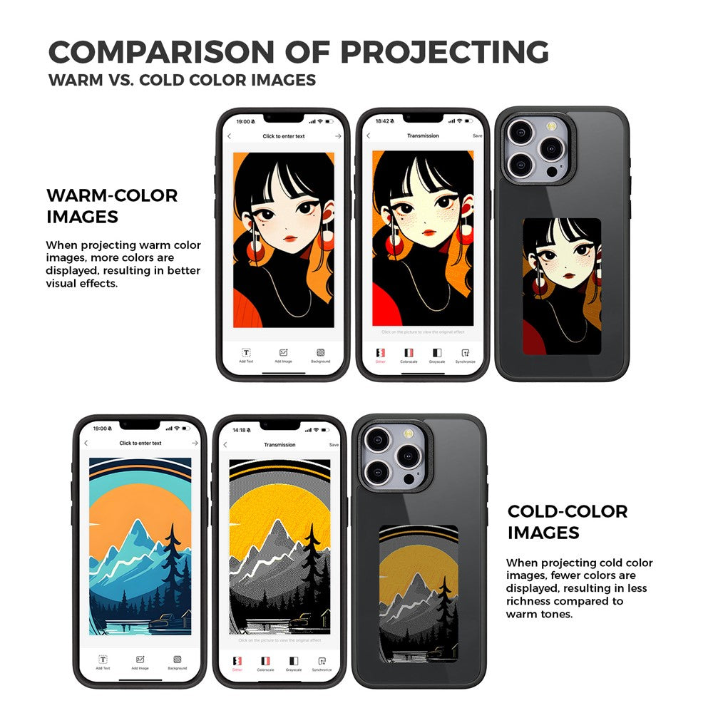 Custodia per Apple iPhone 14 Pro, OEM, Display Personalizzato E-Ink, Nera