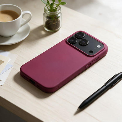 Custodia per Apple iPhone 18 Pro / iPhone 17 Pro, OEM, in silicone, color bordeaux