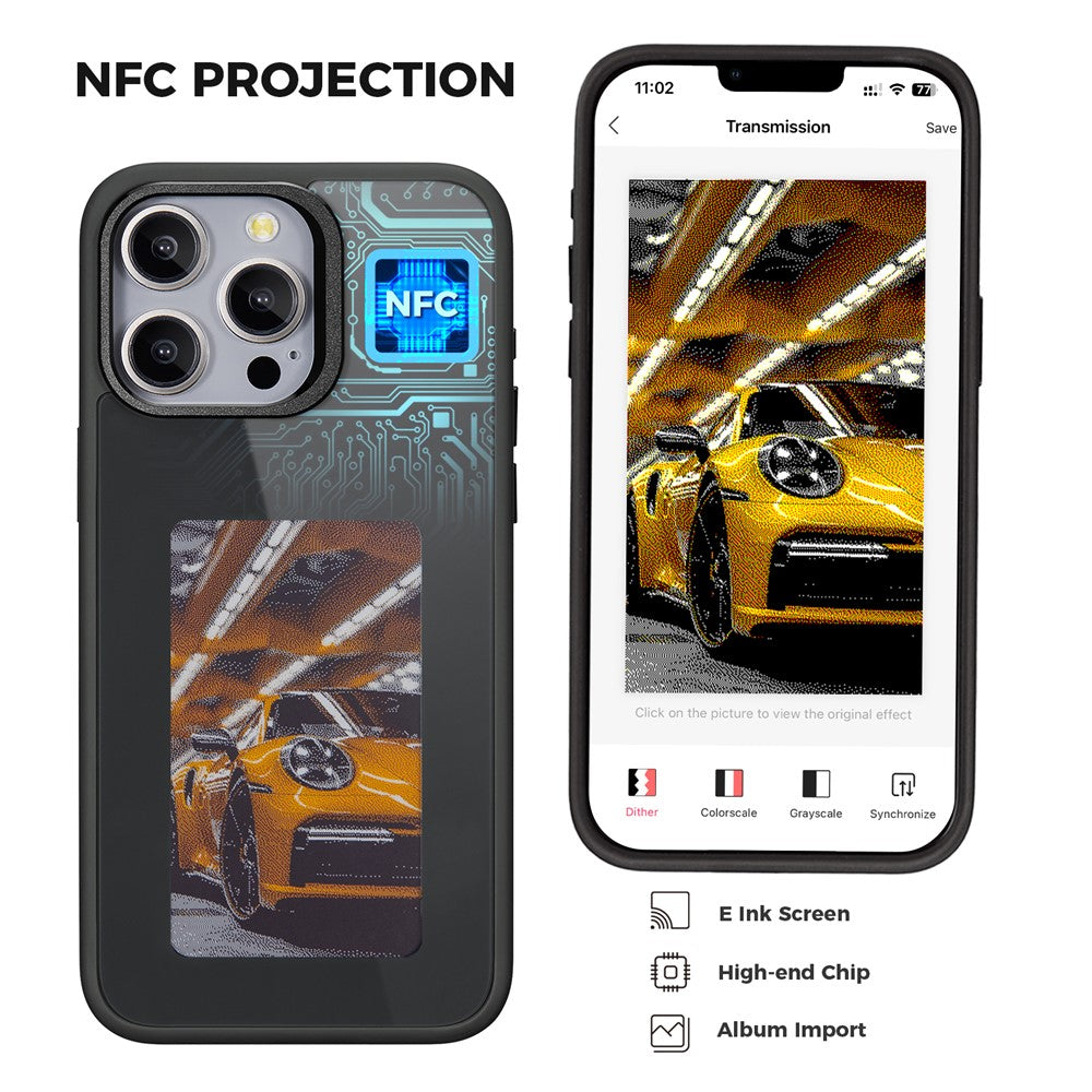 Custodia per Apple iPhone 14 Pro, OEM, Display Personalizzato E-Ink, Nera