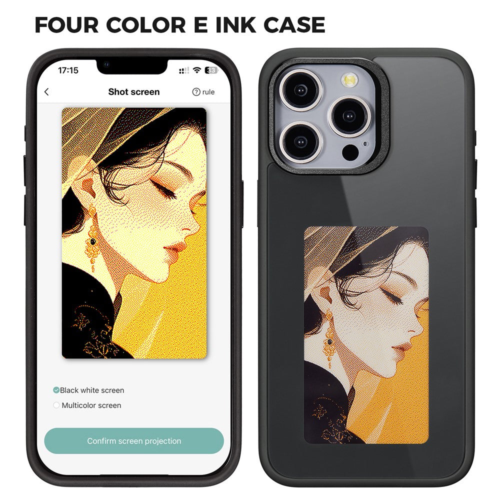 Custodia per Apple iPhone 13 Pro Max, OEM, Display Personalizzato E-Ink, Nera