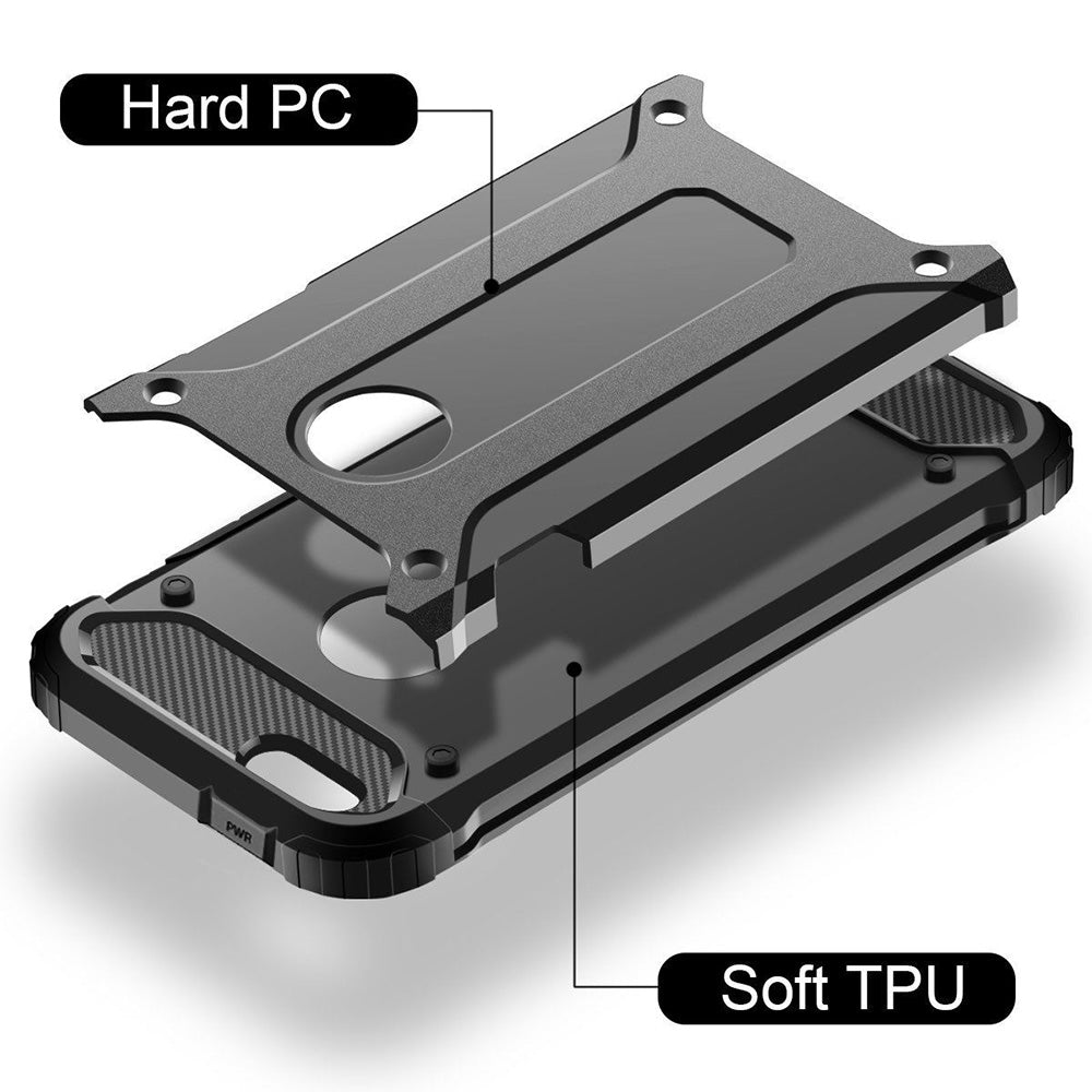 Custodia per Apple iPhone SE (2016) / 5 / 5s, Techsuit, Hybrid Armor, Nera