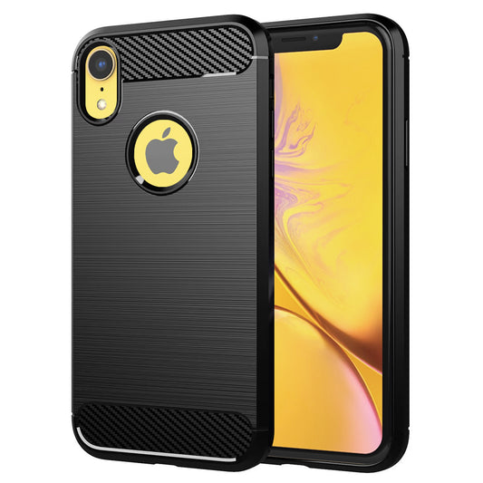 Custodia per Apple iPhone XR, Techsuit, Carbonio, Nera