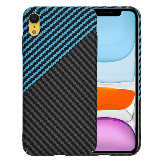 Custodia per Apple iPhone XR, Techsuit, Carbonite FiberShell, Nero Bleu