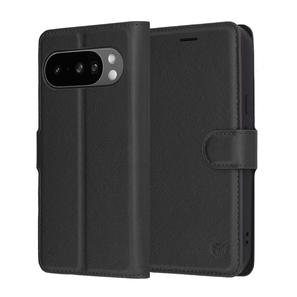 Custodia per Google Pixel 10 Pro XL, Techsuit, Leather Folio, Nera