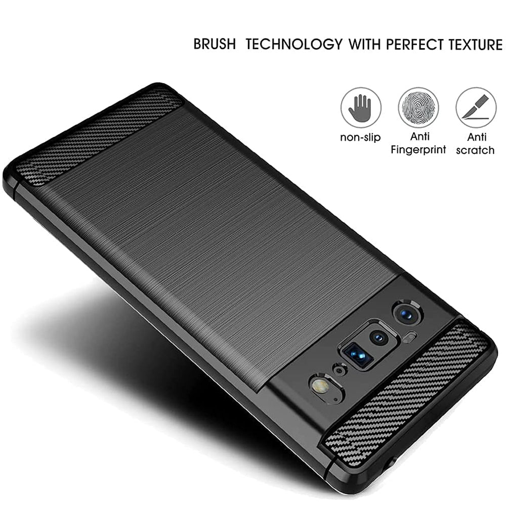 Custodia per Google Pixel 6 Pro, Techsuit, Carbonio, Nera