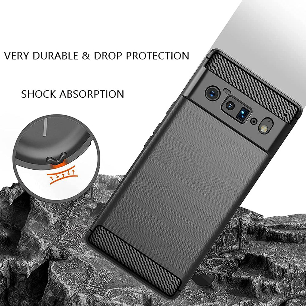 Custodia per Google Pixel 6 Pro, Techsuit, Carbonio, Nera