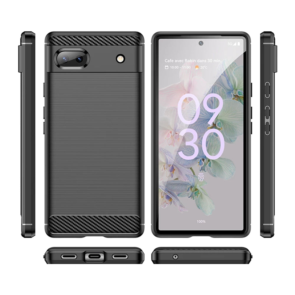 Custodia per Google Pixel 6a, Techsuit, Carbonio, Nera