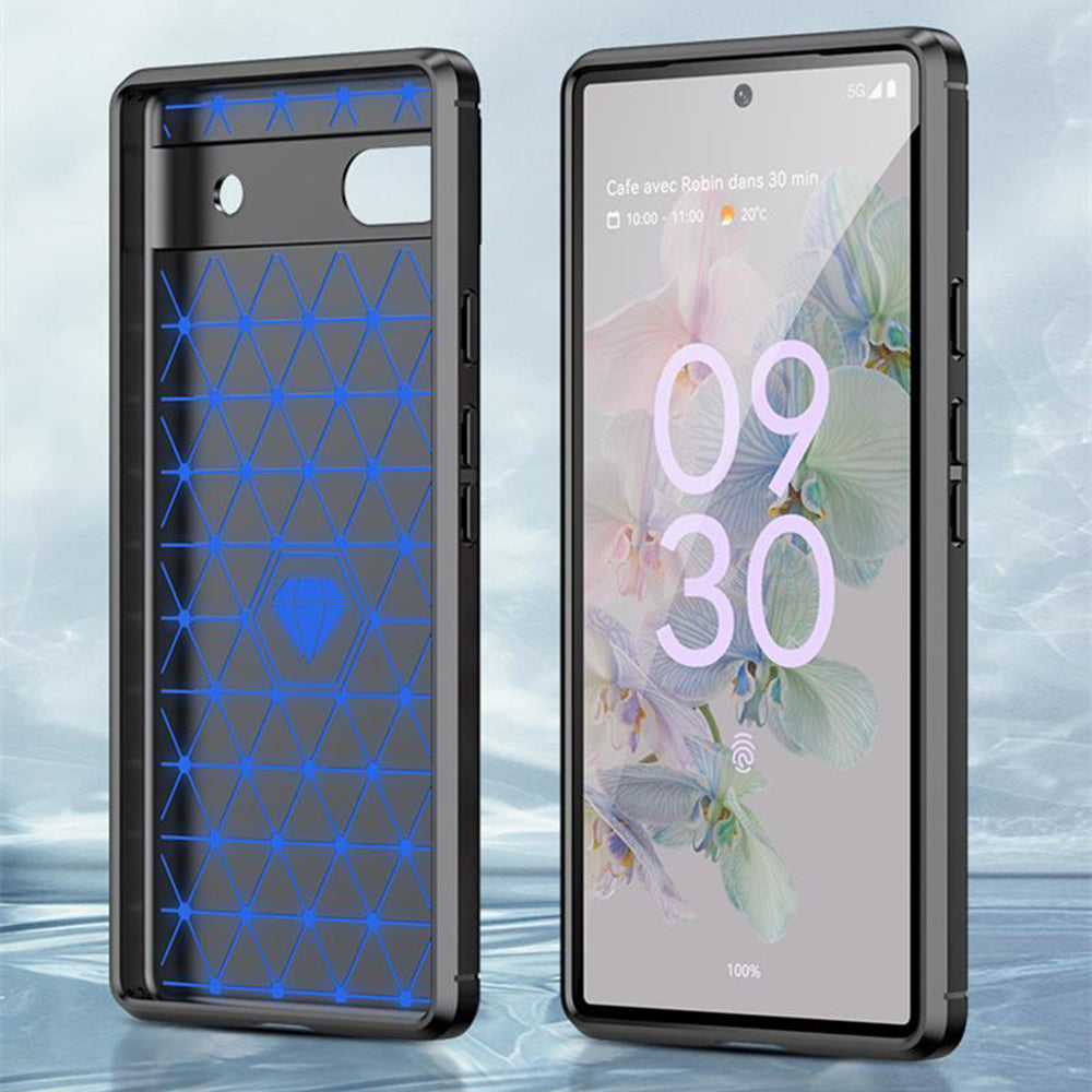 Custodia per Google Pixel 6a, Techsuit, Carbonio, Nera