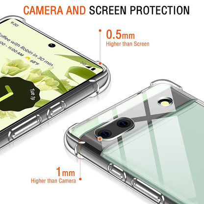 Custodia per Google Pixel 6a, Techsuit, Shockproof Clear, Trasparente