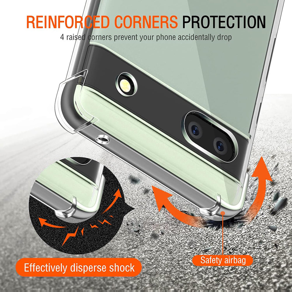 Custodia per Google Pixel 6a, Techsuit, Shockproof Clear, Trasparente