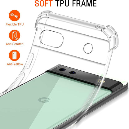 Custodia per Google Pixel 6a, Techsuit, Shockproof Clear, Trasparente