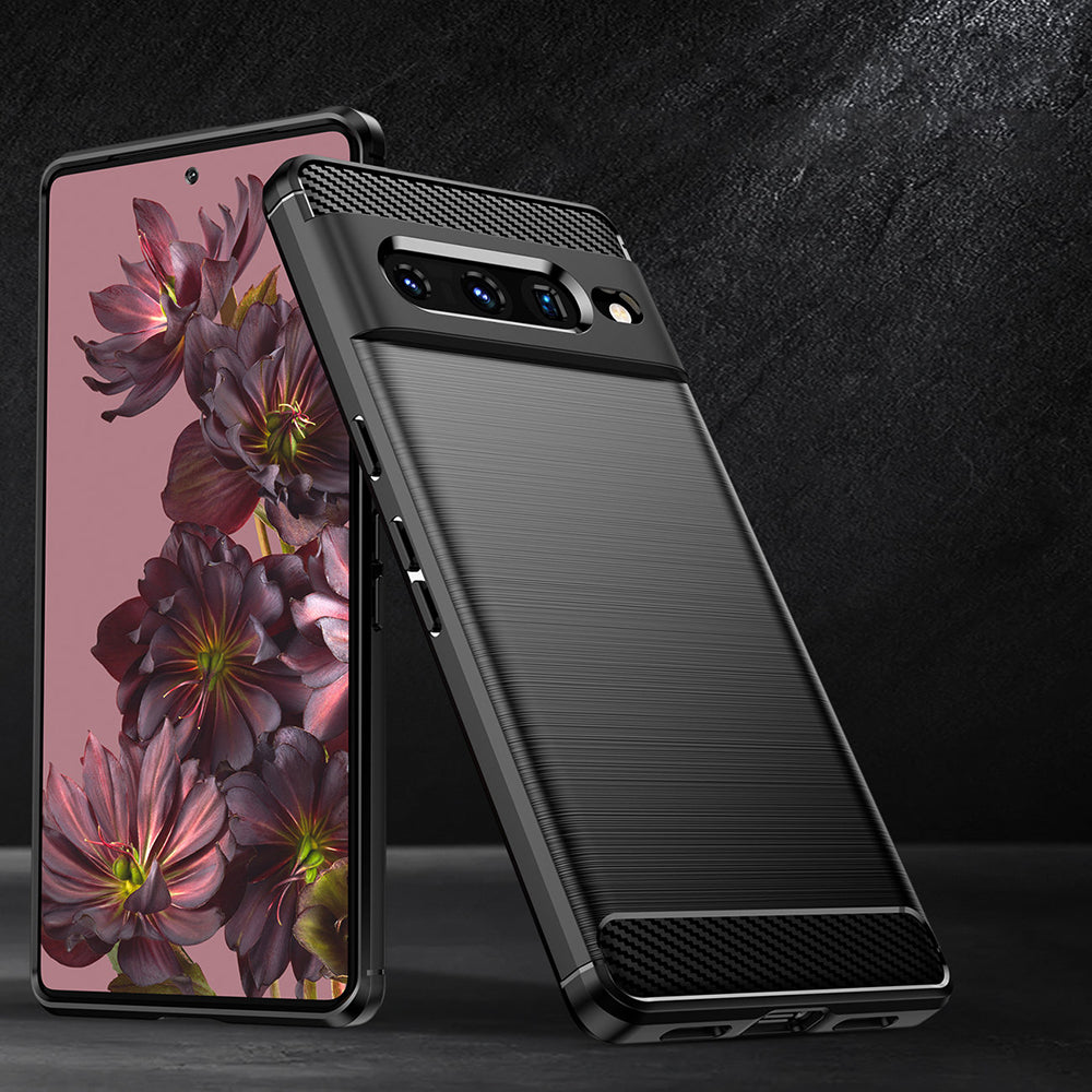 Custodia per Google Pixel 7 Pro, Techsuit, Carbonio, Nera