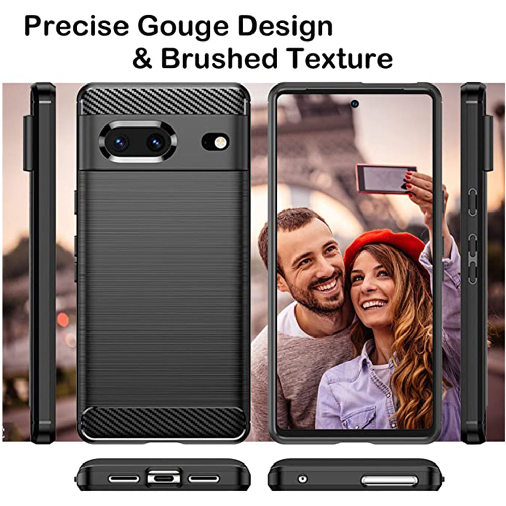 Custodia per Google Pixel 7, Techsuit, Carbonio, Nera