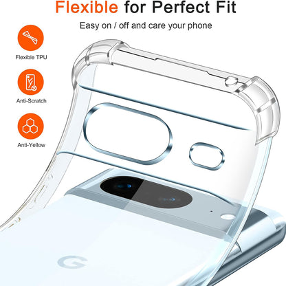 Custodia per Google Pixel 7, Techsuit, Shockproof Clear, Trasparente
