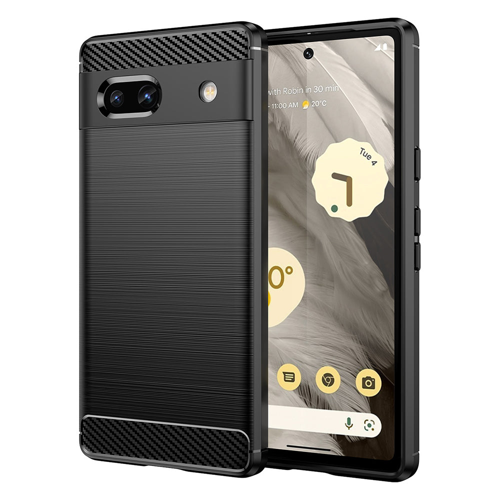 Custodia per Google Pixel 7a, Techsuit, Carbonio, Nera