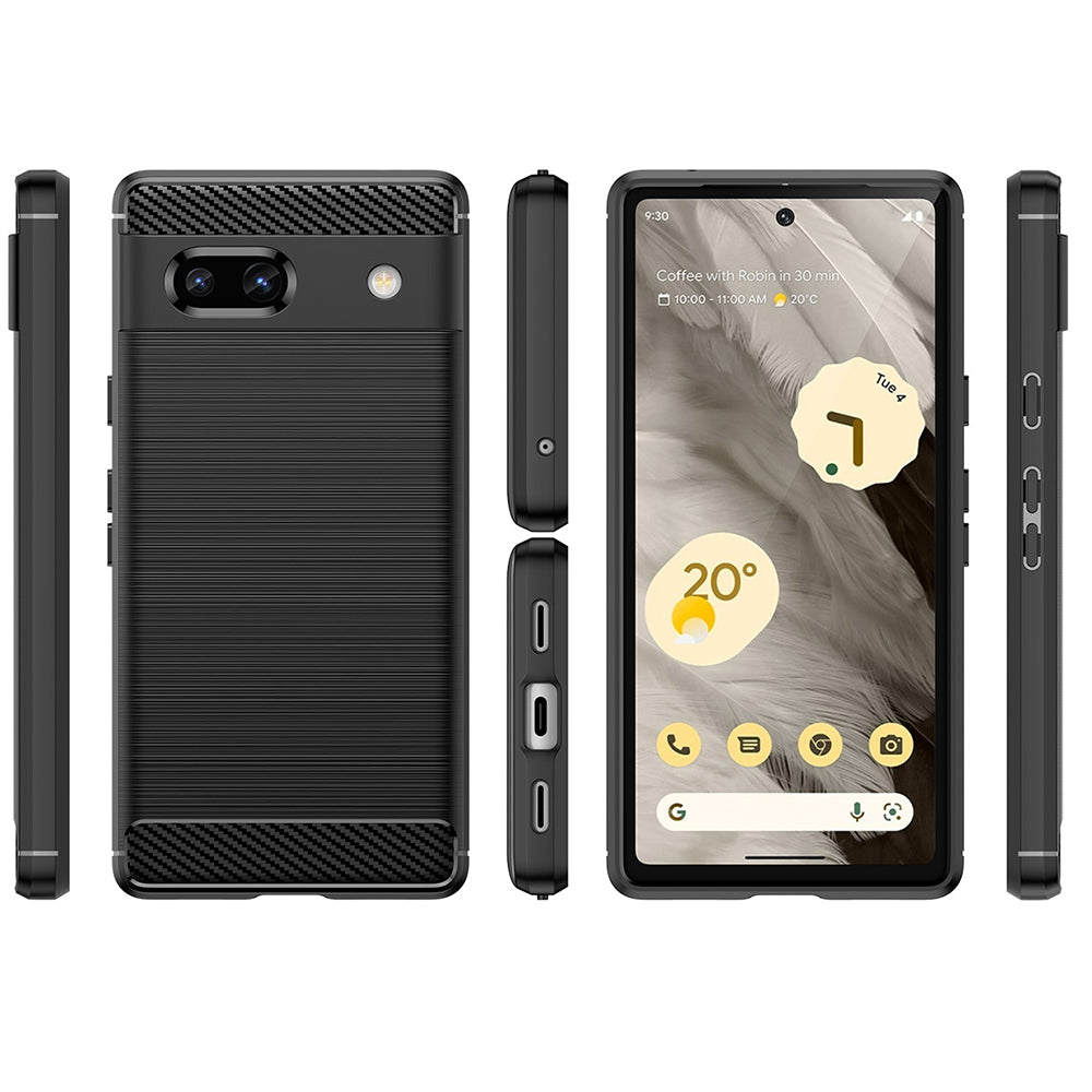 Custodia per Google Pixel 7a, Techsuit, Carbonio, Nera